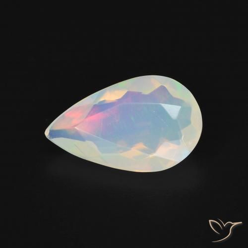 1.37ct Natural Multicolor Ópalo, En forma de pera, Transparente