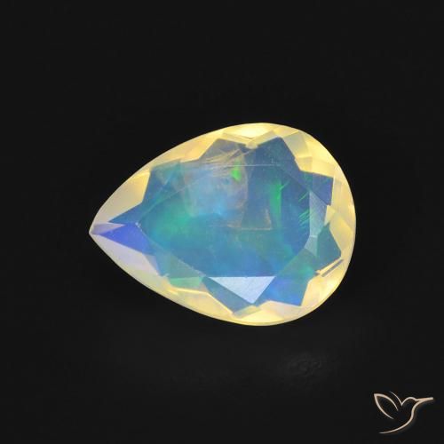 Ópalo Multicolor natural de 1.16 ct, En forma de pera, Transparente