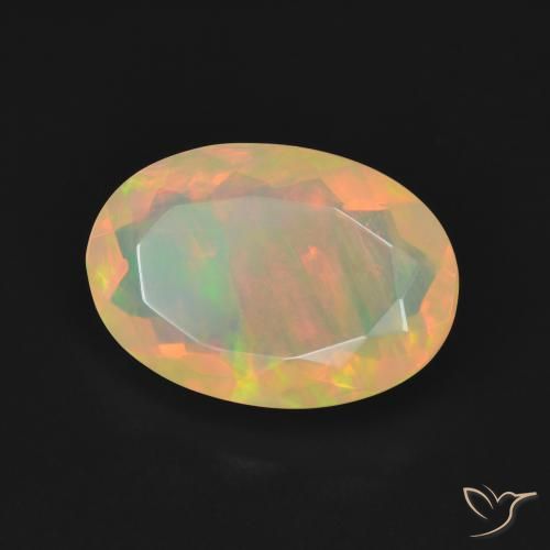 Ópalo Multicolor natural de 3.13 ct, Ovalada, Transparente