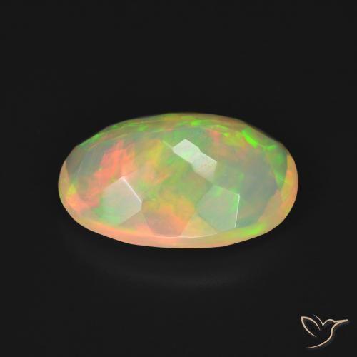 Ópalo Multicolor natural de 3.13 ct, Ovalada, Transparente