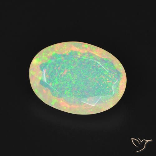 Ópalo Multicolor natural de 1.93 ct, Ovalada, Transparente