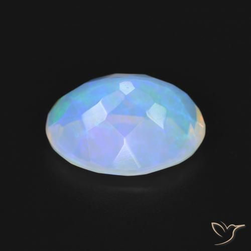 Ópalo Blanco azulado natural de 2.24 ct, Ovalada, Transparente