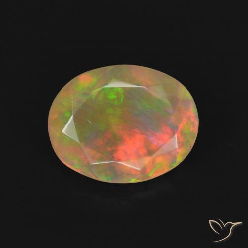 1.27ct Natural Multicolor Ópalo, Ovalada, Transparente
