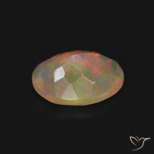Ópalo Multicolor natural de 1.27 ct, Ovalada, Transparente