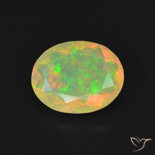 1.18ct Natural Multicolor Ópalo, Ovalada, Transparente