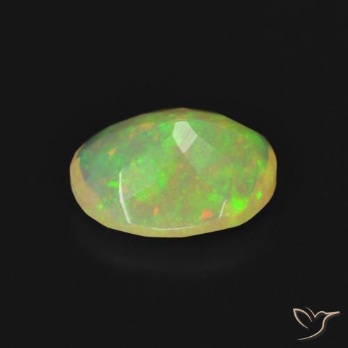 Ópalo Multicolor natural de 1.18 ct, Ovalada, Transparente