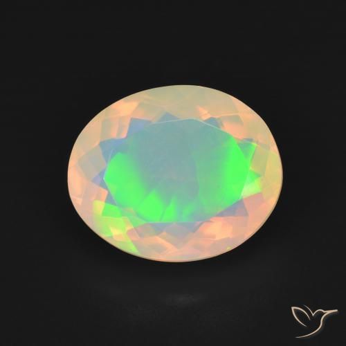 2.96ct Natural Multicolor Ópalo, Ovalada, Transparente