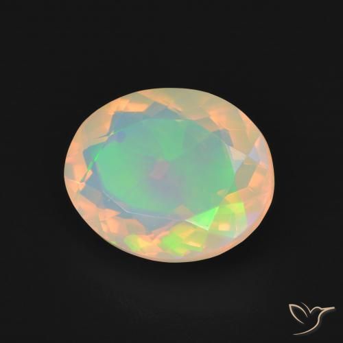 Ópalo Multicolor natural de 2.96 ct, Ovalada, Transparente