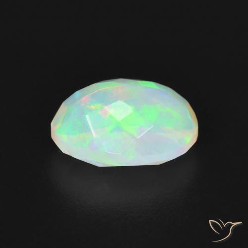 Ópalo Blanco azulado natural de 1.40 ct, Ovalada, Transparente