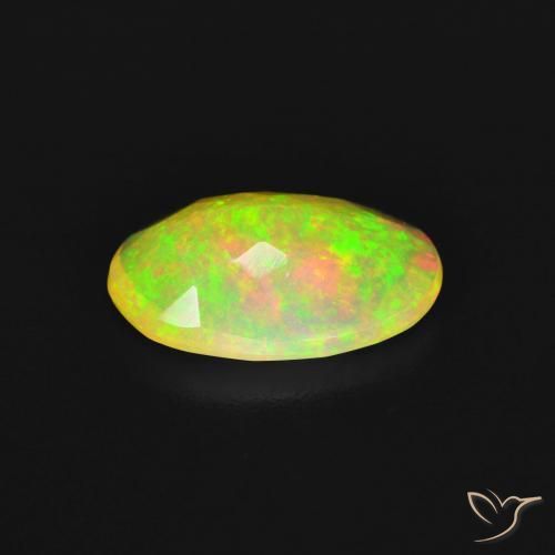 Ópalo Multicolor natural de 1.26 ct, Ovalada, Transparente