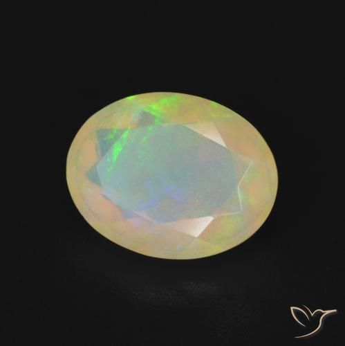 Ópalo Multicolor natural de 1.13 ct, Ovalada, Transparente