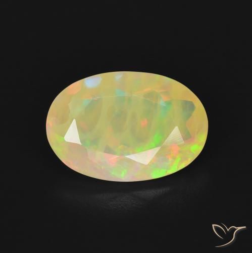 1.89ct Natural Multicolor Ópalo, Ovalada, Translúcido