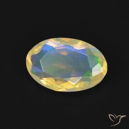 Ópalo Multicolor natural de 1.00 ct, Ovalada, Transparente