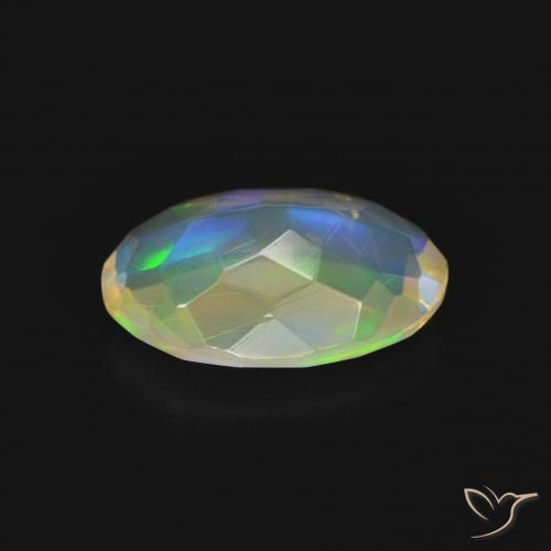 Ópalo Multicolor natural de 1.00 ct, Ovalada, Transparente