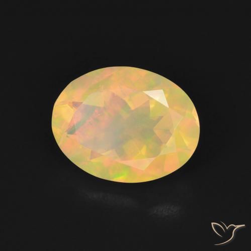Ópalo Multicolor natural de 1.05 ct, Ovalada, Transparente