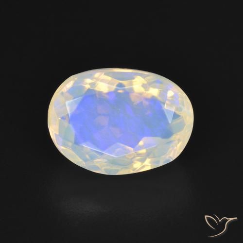 2.35ct Natural Blanco azulado Ópalo, Ovalada, Transparente