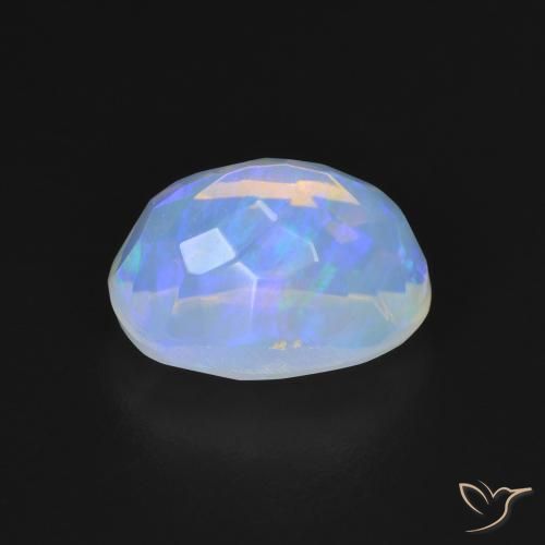 Ópalo Blanco azulado natural de 2.35 ct, Ovalada, Transparente