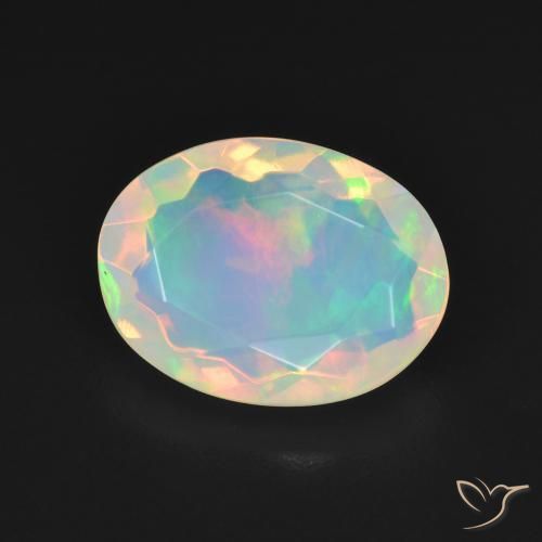 Ópalo Multicolor natural de 2.82 ct, Ovalada, Transparente