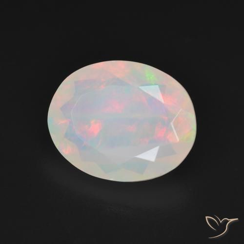 Ópalo Multicolor natural de 2.64 ct, Ovalada, Transparente