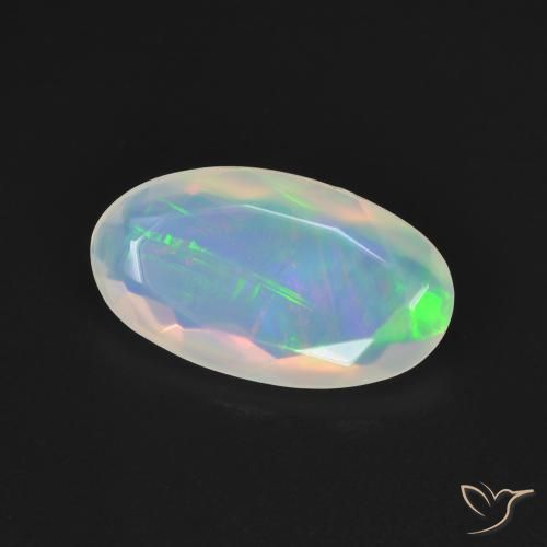Ópalo Multicolor natural de 1.33 ct, Ovalada, Transparente