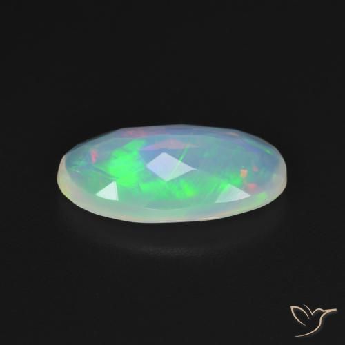 Ópalo Multicolor natural de 1.33 ct, Ovalada, Transparente