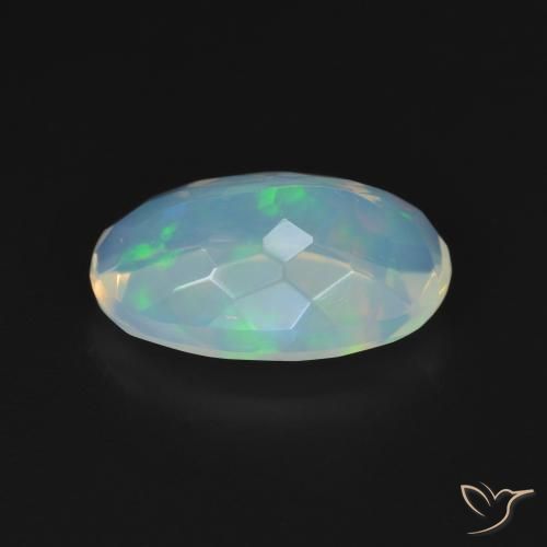 Ópalo Blanco azulado natural de 2.86 ct, Ovalada, Transparente