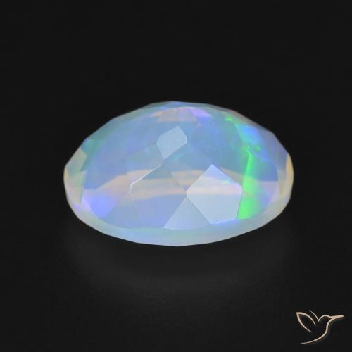Ópalo Blanco azulado natural de 2.17 ct, Ovalada, Transparente
