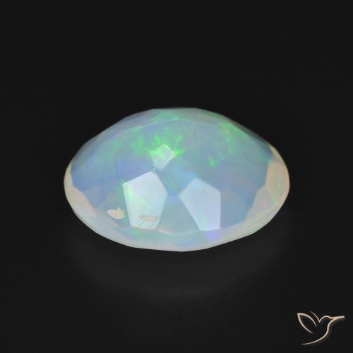 Ópalo Blanco multicolor natural de 2.42 ct, Ovalada, Transparente