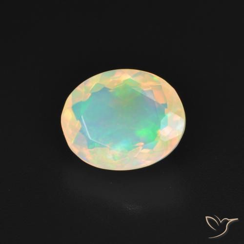 Ópalo Blanco azulado natural de 2.12 ct, Ovalada, Transparente