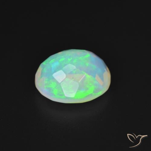 Ópalo Blanco azulado natural de 2.12 ct, Ovalada, Transparente