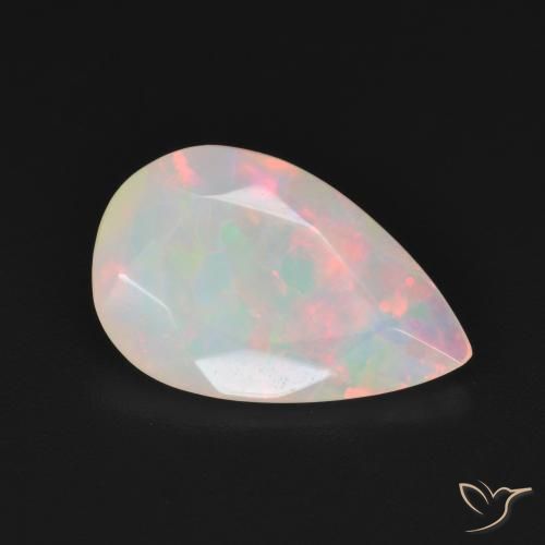 Ópalo Multicolor natural de 2.10 ct, En forma de pera, Translúcido