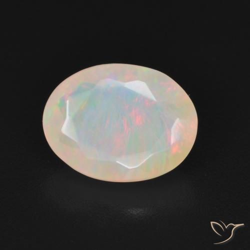 Ópalo Multicolor natural de 1.19 ct, Ovalada, Translúcido