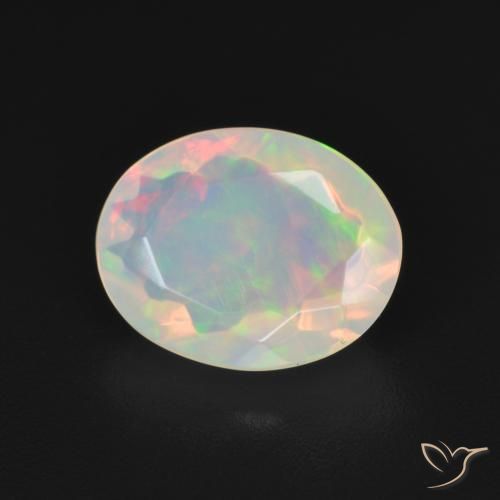 Ópalo Multicolor natural de 1.51 ct, Ovalada, Transparente