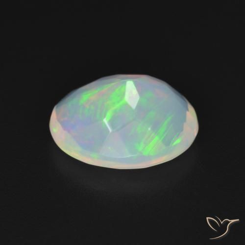 Ópalo Multicolor natural de 1.51 ct, Ovalada, Transparente