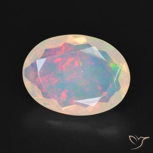 Ópalo Multicolor natural de 2.90 ct, Ovalada, Transparente