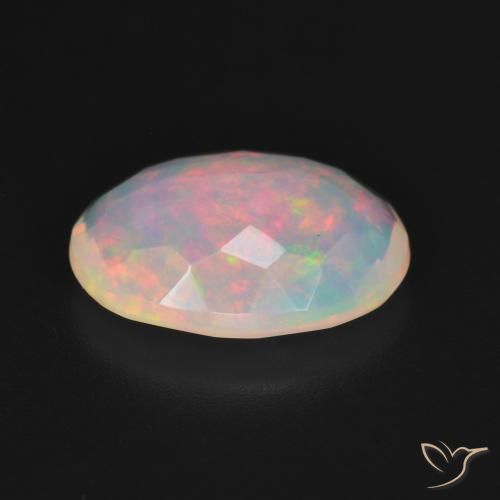 Ópalo Multicolor natural de 2.90 ct, Ovalada, Transparente