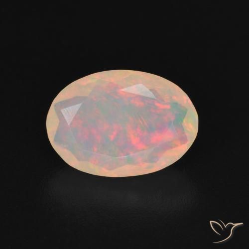1.25ct Natural Multicolor Ópalo, Ovalada, Transparente