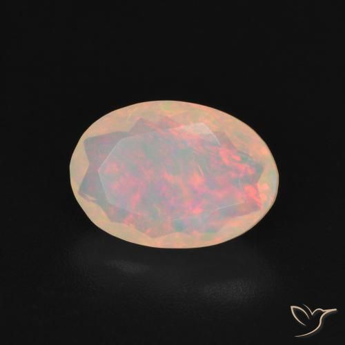 Ópalo Multicolor natural de 1.25 ct, Ovalada, Transparente
