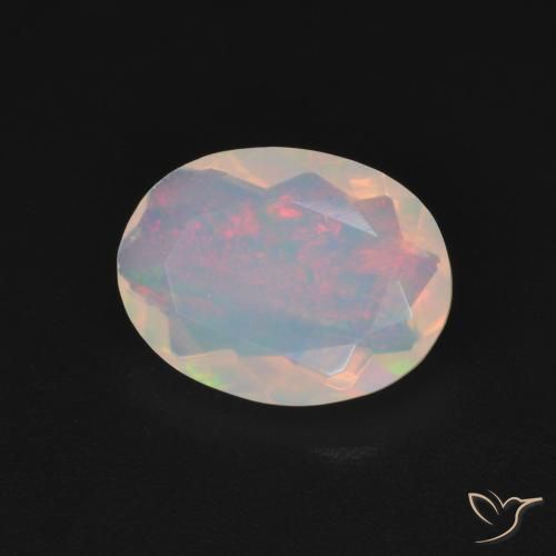 Ópalo Multicolor natural de 1.17 ct, Ovalada, Transparente