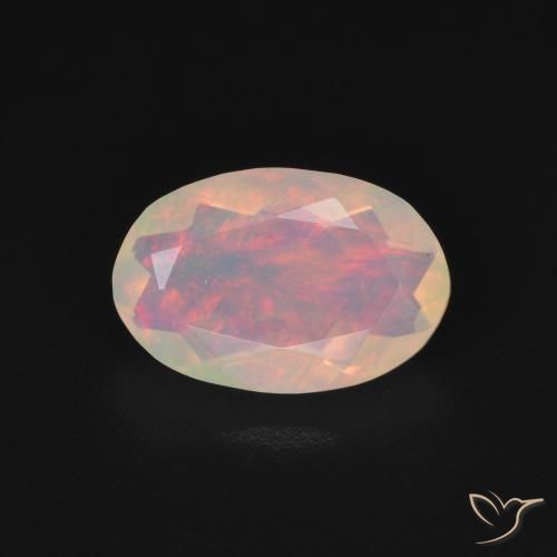 1.07ct Natural Multicolor Ópalo, Ovalada, Transparente
