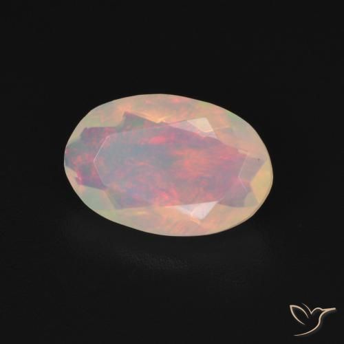 Ópalo Multicolor natural de 1.07 ct, Ovalada, Transparente