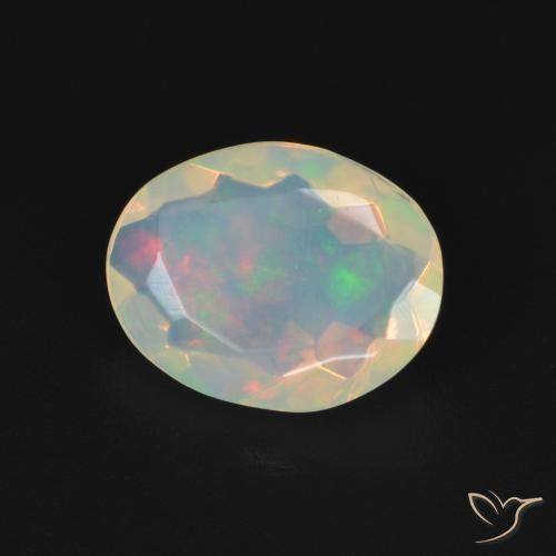 Ópalo Multicolor natural de 1.22 ct, Ovalada, Transparente