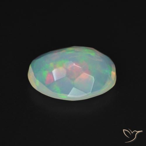 Ópalo Multicolor natural de 1.22 ct, Ovalada, Transparente
