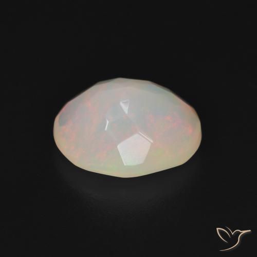 Ópalo Blanco multicolor natural de 1.94 ct, Ovalada, Translúcido
