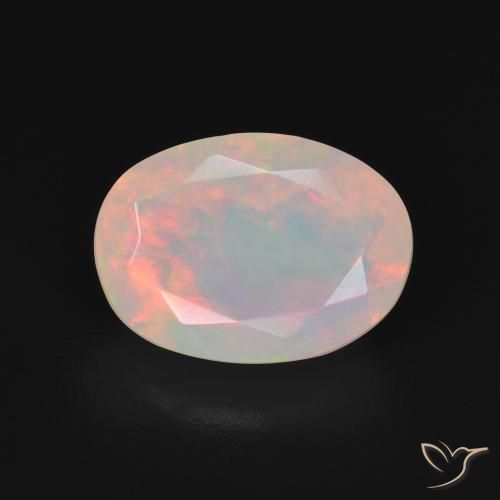 2.07ct Natural Blanco multicolor Ópalo, Ovalada, Transparente