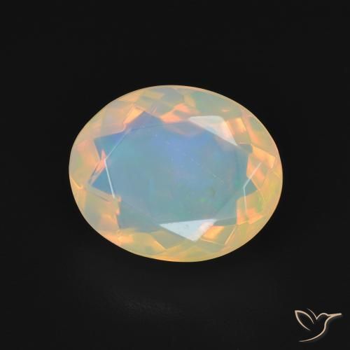 Ópalo Blanco multicolor natural de 2.18 ct, Ovalada, Transparente
