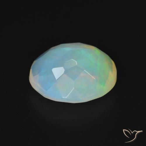 Ópalo Blanco multicolor natural de 2.18 ct, Ovalada, Transparente