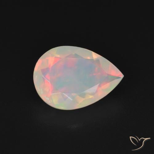Ópalo Multicolor natural de 1.23 ct, En forma de pera, Transparente