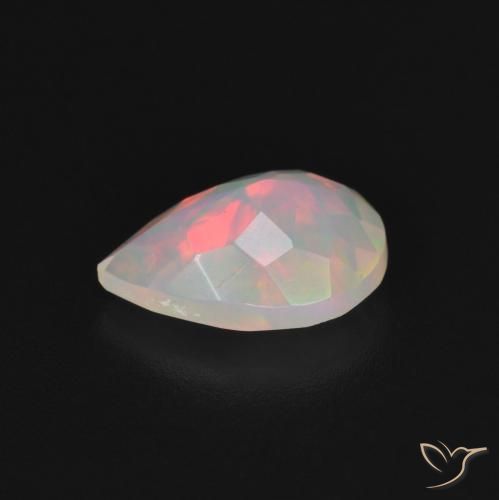 Ópalo Multicolor natural de 1.23 ct, En forma de pera, Transparente