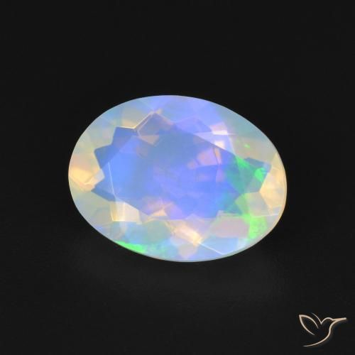 Ópalo Multicolor natural de 1.59 ct, Ovalada, Transparente
